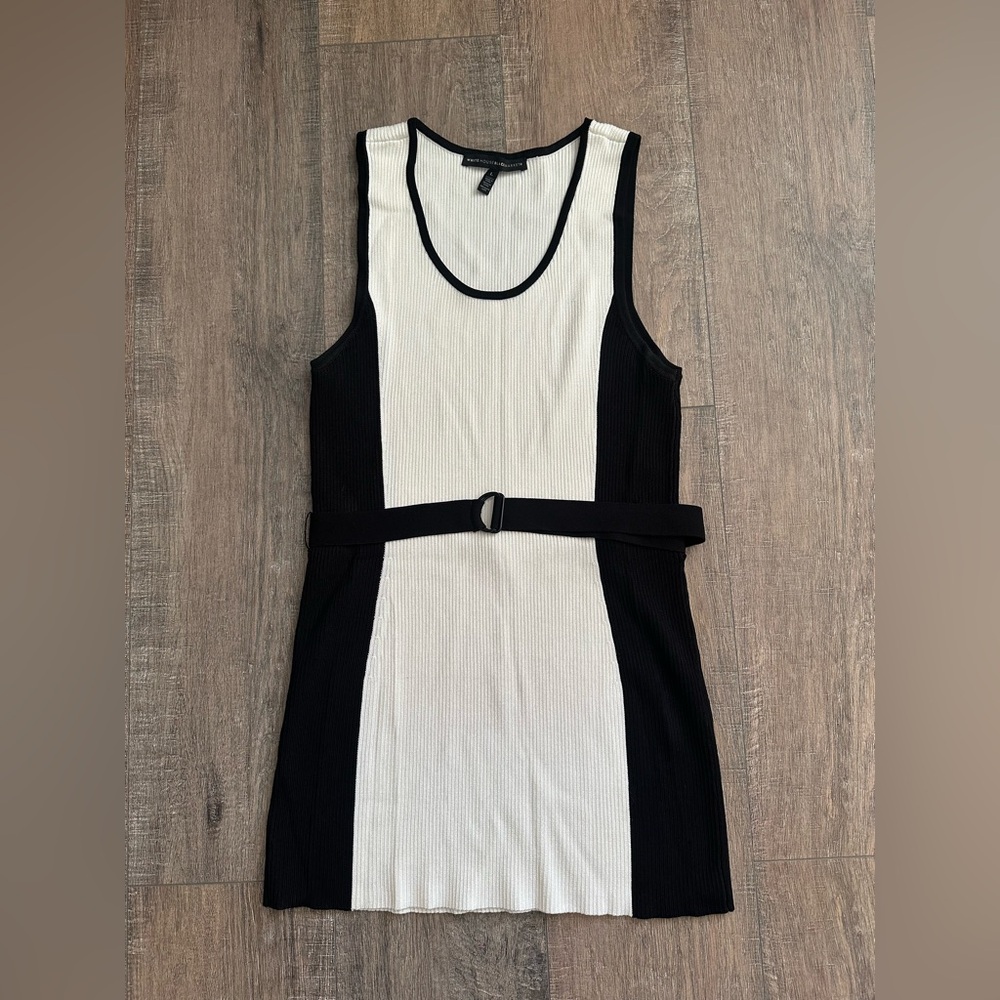 White House Black Market Elegant Black and White Sleeveless top